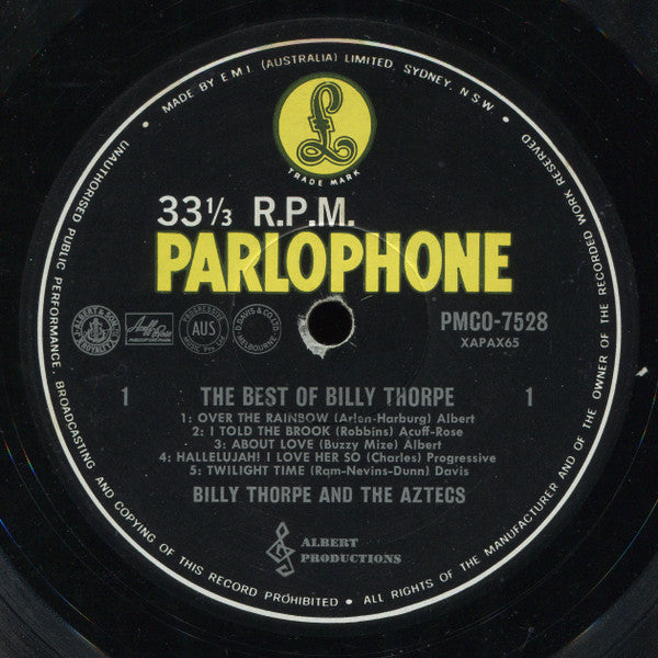 Billy Thorpe And The Aztecs : The Best Of Billy Thorpe (LP, Comp, Mono)