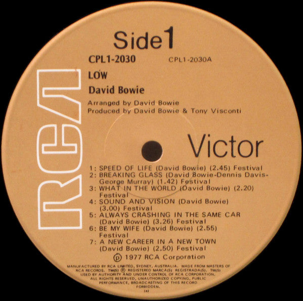 David Bowie : Low (LP, Album)