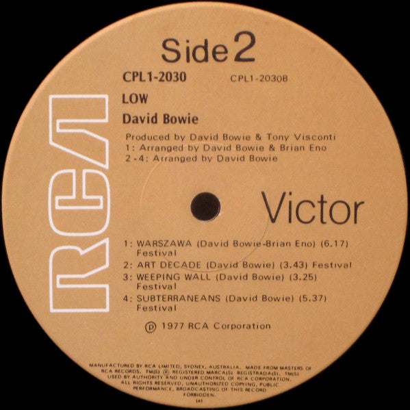 David Bowie : Low (LP, Album)