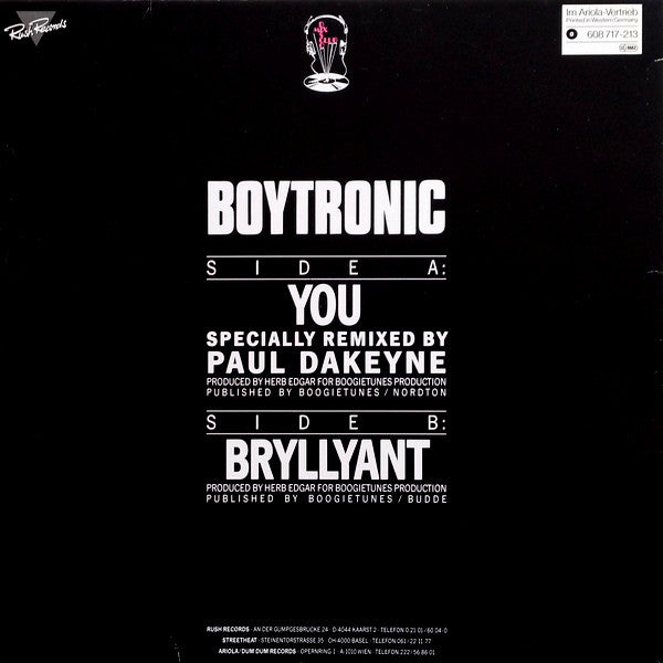 Boytronic : You (Special '86 Remix) (12")