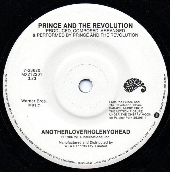 Prince And The Revolution : Anotherloverholenyohead (7", Single)