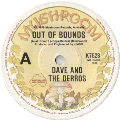 Dave And The Derros : Out Of Bounds (7&quot;, Single)