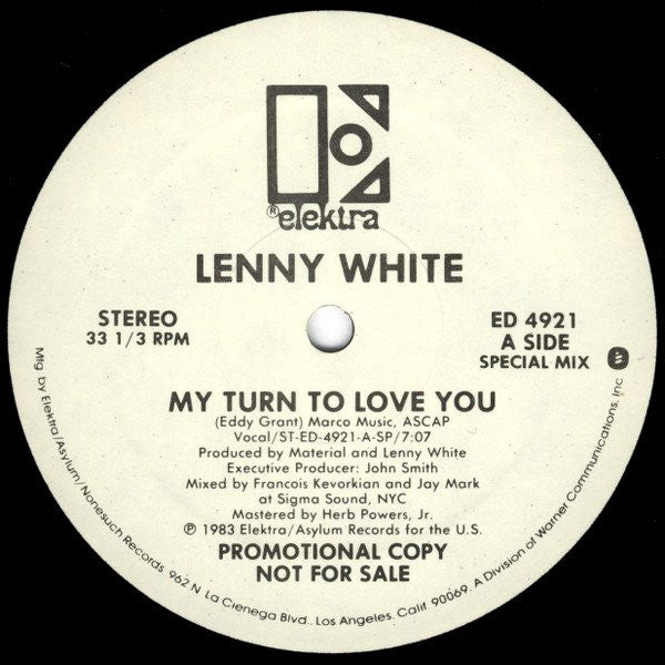 Lenny White : My Turn To Love You (12&quot;, Promo)