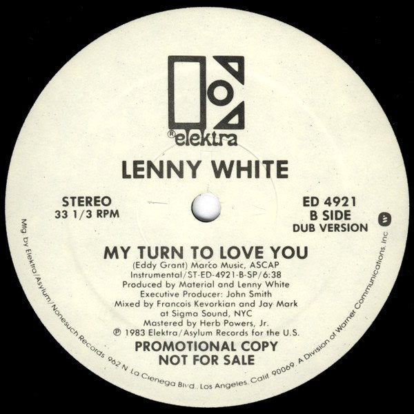 Lenny White : My Turn To Love You (12", Promo)