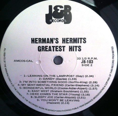 Herman's Hermits : Greatest Hits (LP, Comp)