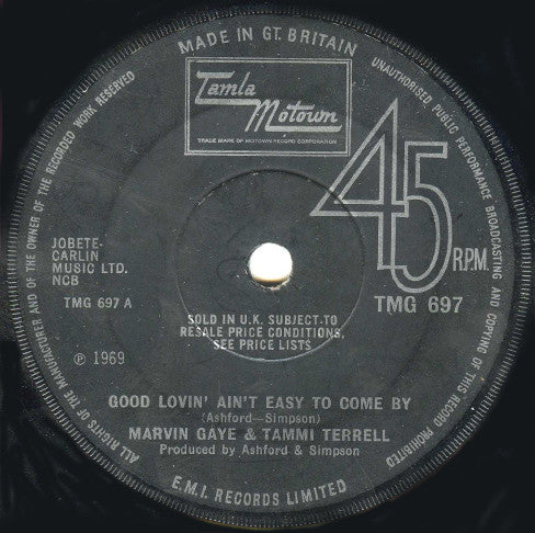 Marvin Gaye & Tammi Terrell : Good Lovin' Ain't Easy To Come By (7", Single, Sol)