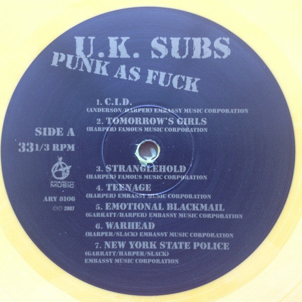 UK Subs : Punk As Fuck (LP, Comp, Ltd, Ora)