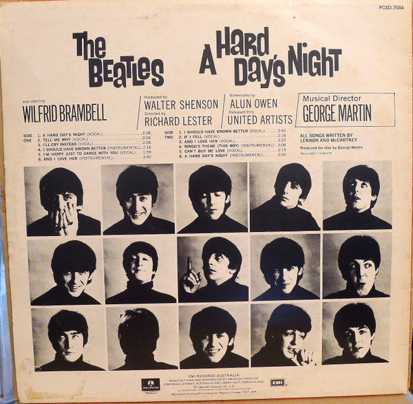 The Beatles : A Hard Day's Night (Original Motion Picture Sound Track) (LP, Album, RE)