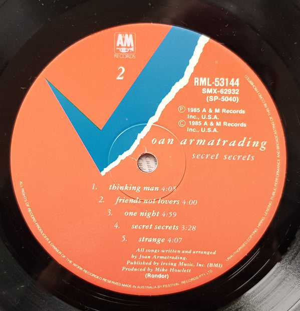 Joan Armatrading : Secret Secrets (LP, Album)