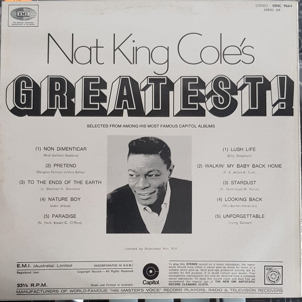 Nat King Cole : Nat King Cole's Greatest! (LP, Comp)