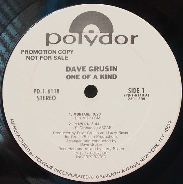 Dave Grusin : One Of A Kind (LP, Album, Promo)