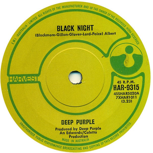 Deep Purple : Black Night (7&quot;, Single)