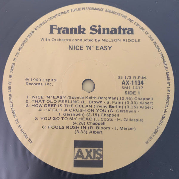 Frank Sinatra : Nice 'N' Easy (LP, Album, RE)