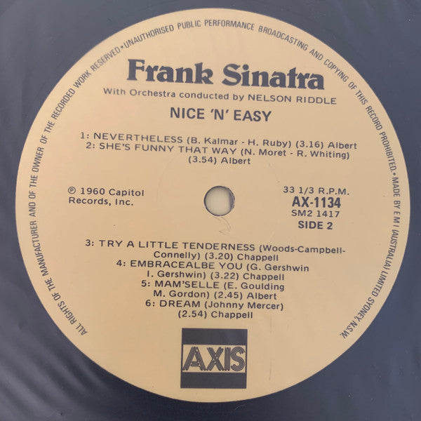 Frank Sinatra : Nice 'N' Easy (LP, Album, RE)