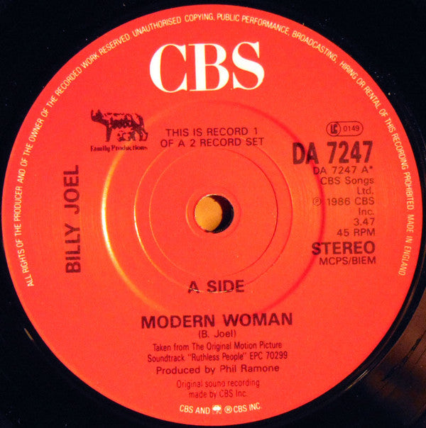 Billy Joel : Modern Woman (2x7")