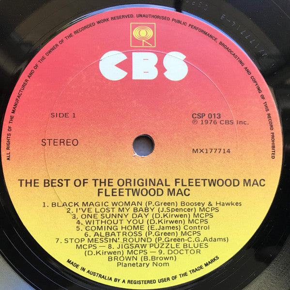 Fleetwood Mac : The Best Of The Original Fleetwood Mac (LP, Comp)
