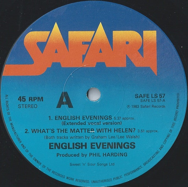 English Evenings : English Evenings (12&quot;, Single)