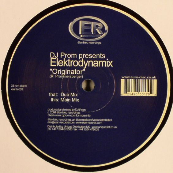 DJ Prom Presents Elektrodynamix : Originator (12&quot;)