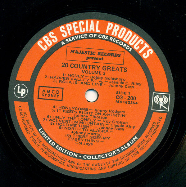 Various : 20 Country Greats Vol. 3 (LP, Comp)