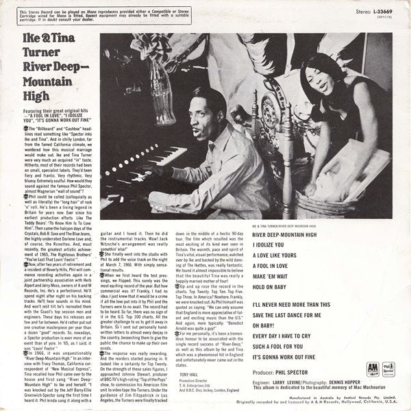 Ike & Tina Turner : River Deep-Mountain High (LP, Album, RE)