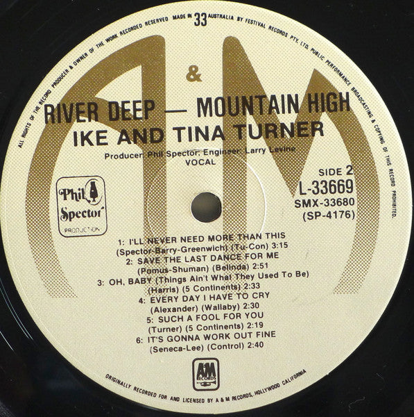 Ike & Tina Turner : River Deep-Mountain High (LP, Album, RE)