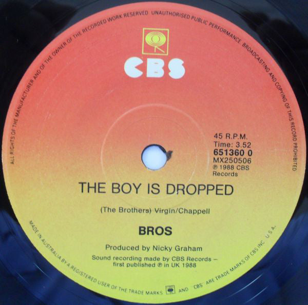 Bros : Drop The Boy (7", Single, Ltd)