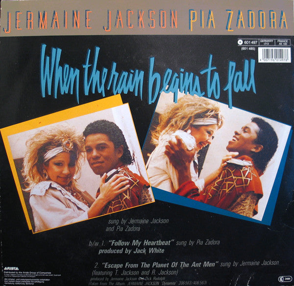 Jermaine Jackson & Pia Zadora : When The Rain Begins To Fall (12", Maxi, M/Print)