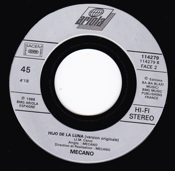 Mecano : Hijo De La Luna (Dis-Moi Lune D'Argent) (7", Single, Bea)