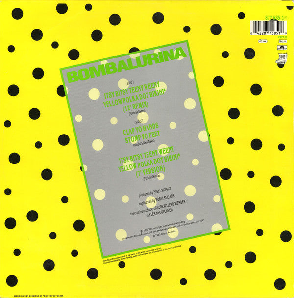 Bombalurina : Itsy Bitsy Teeny Weeny Yellow Polka Dot Bikini (12")