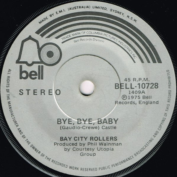 Bay City Rollers : Bye Bye Baby (7&quot;, Single)