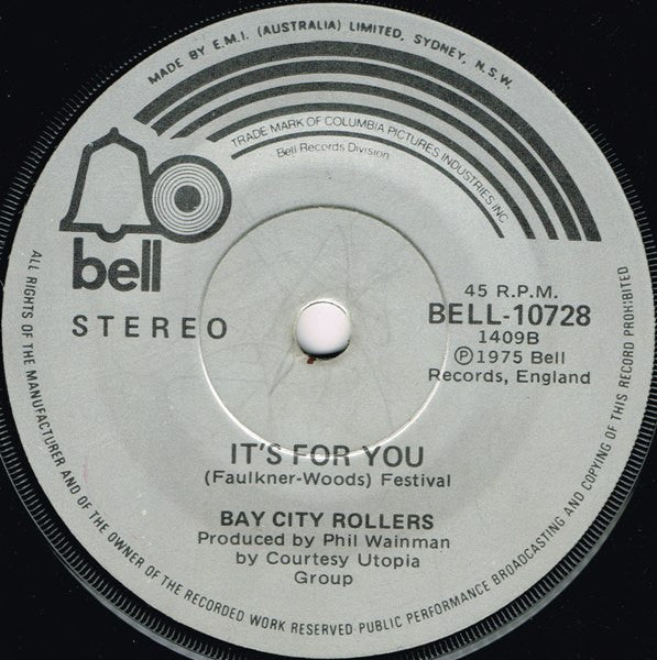 Bay City Rollers : Bye Bye Baby (7", Single)