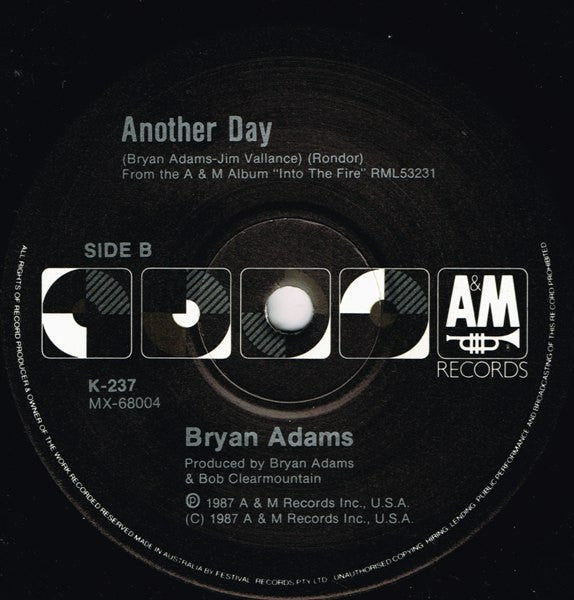 Bryan Adams : Heat Of The Night (7", Ltd, Bon)