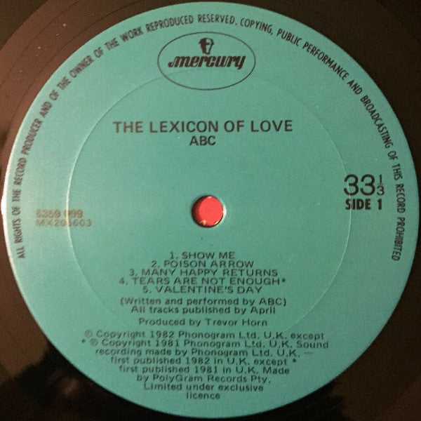 ABC : The Lexicon Of Love (LP, Album)