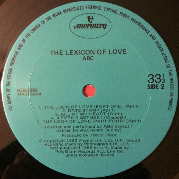 ABC : The Lexicon Of Love (LP, Album)