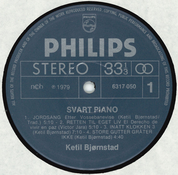 Ketil Bjørnstad : Svart Piano (LP)