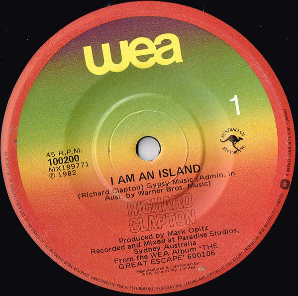 Richard Clapton : I Am An Island (7", Single)