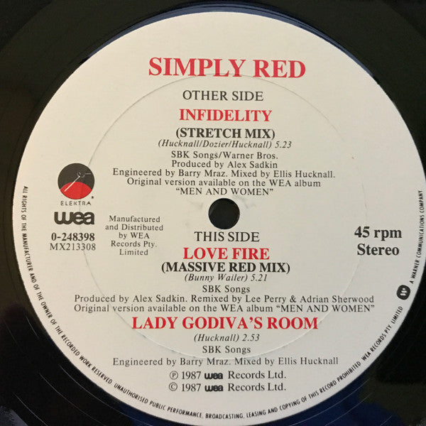 Simply Red : Infidelity (12", Single)