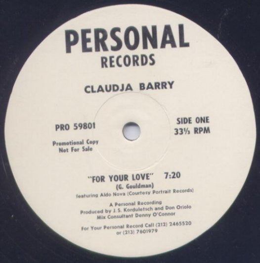 Claudja Barry : For Your Love (12&quot;, Promo)