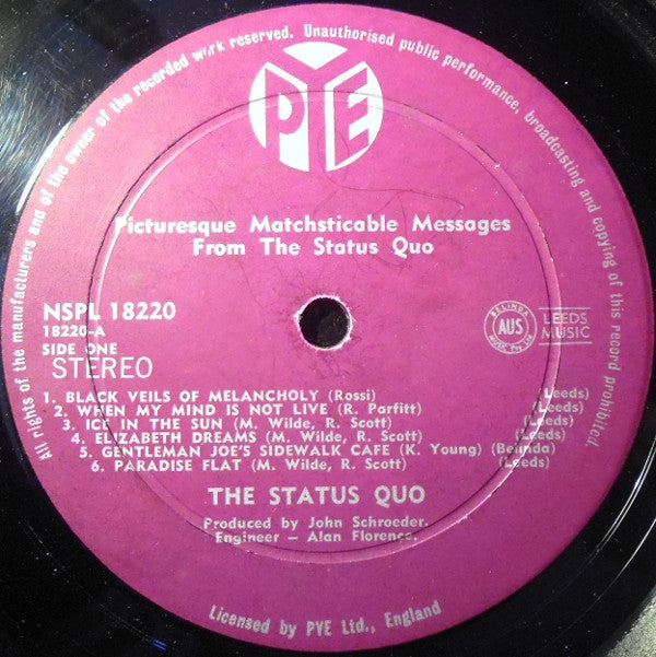 Status Quo : Picturesque Matchstickable Messages From The Status Quo (LP, Album)