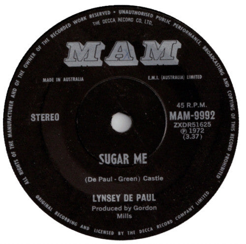 Lynsey De Paul : Sugar Me (7")