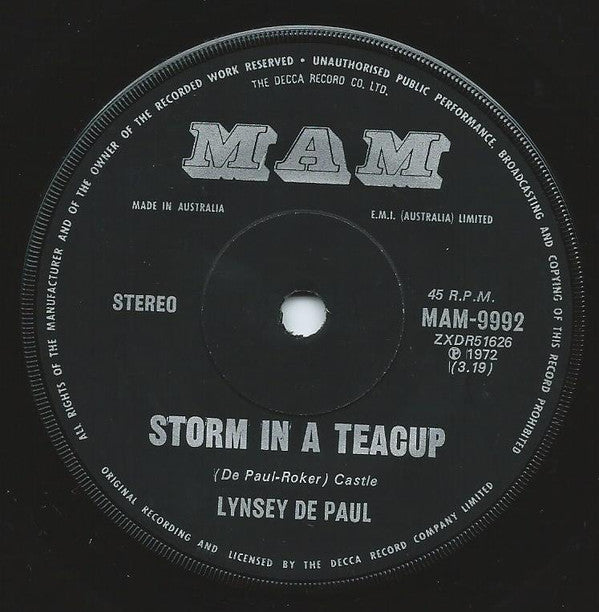 Lynsey De Paul : Sugar Me (7")