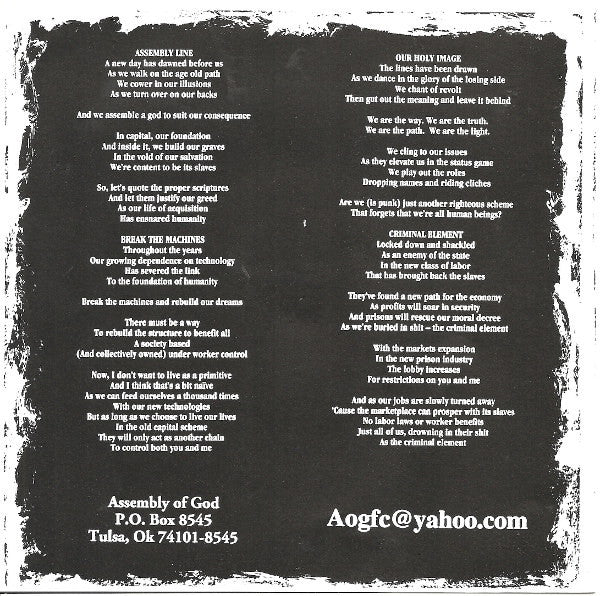 Assembly Of God : Submission Obedience Denial (7")