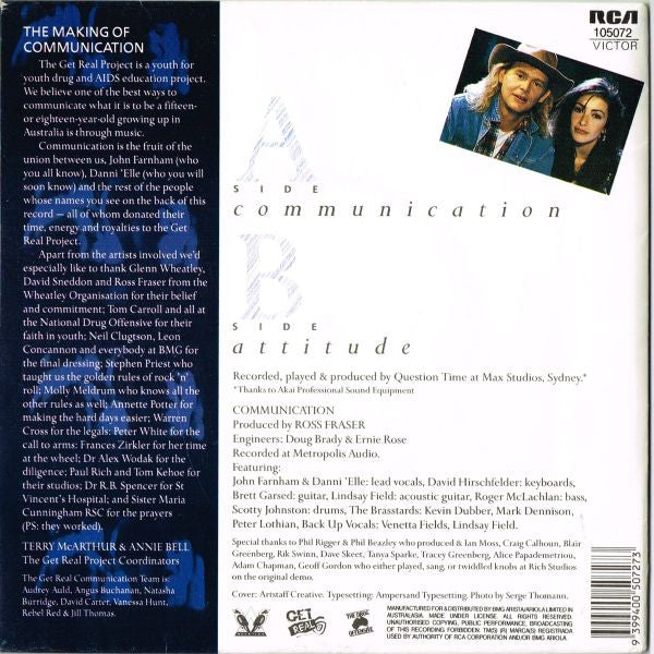 John Farnham & Danni 'Elle* : Communication (7", Single)