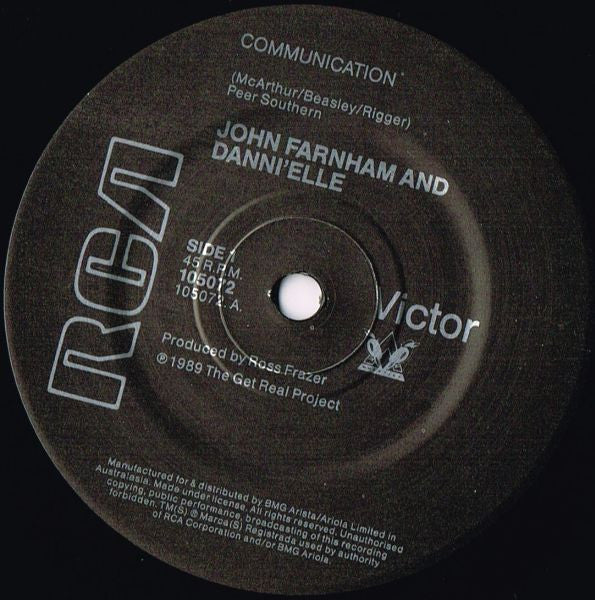 John Farnham & Danni 'Elle* : Communication (7", Single)