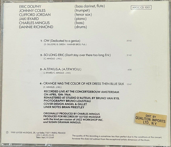 Charles Mingus Sextet : Concertgebouw Amsterdam • Volume One (CD, Album, RE, RM)