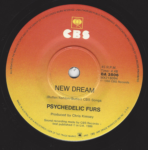 The Psychedelic Furs : Heartbreak Beat (7", Single)