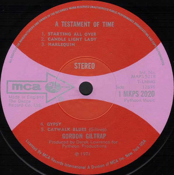 Gordon Giltrap : A Testament Of Time (LP, Album)