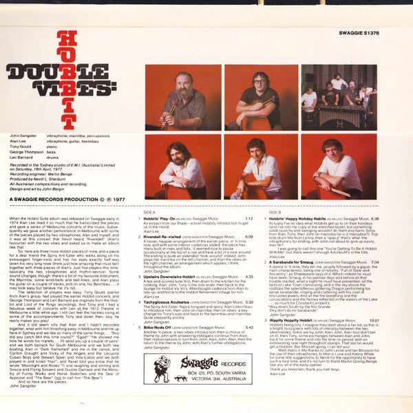 John Sangster and Alan Lee (4) : Double Vibes: Hobbit (LP, Album)