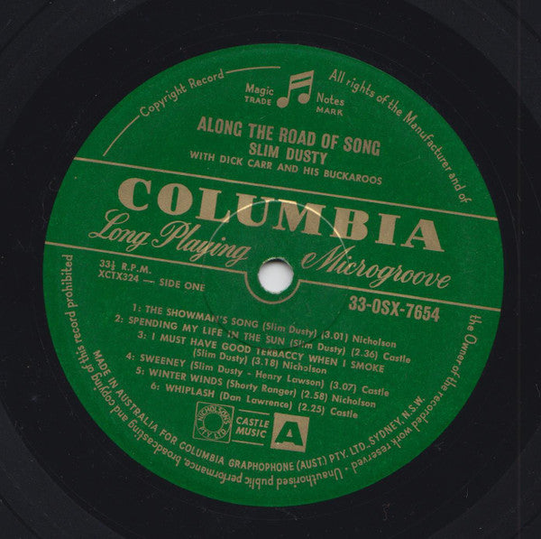 Slim Dusty : Along The Road Of Song (LP, Album, Mono, Gre)
