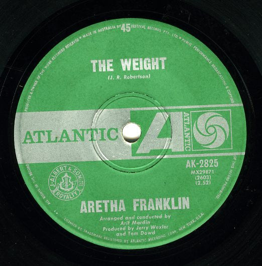 Aretha Franklin : The Weight / Tracks Of My Tears (7&quot;, Single)